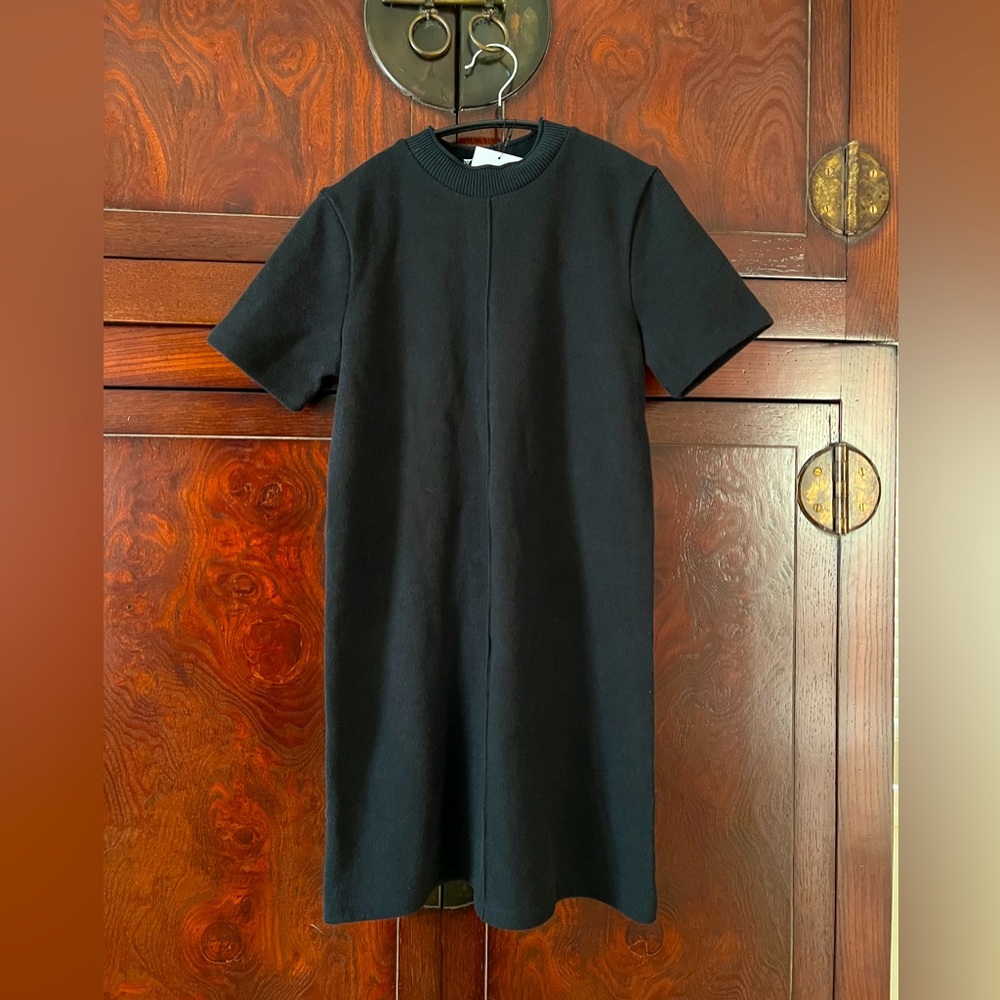 Zara Knit Black Short Sleeve Dress NWT